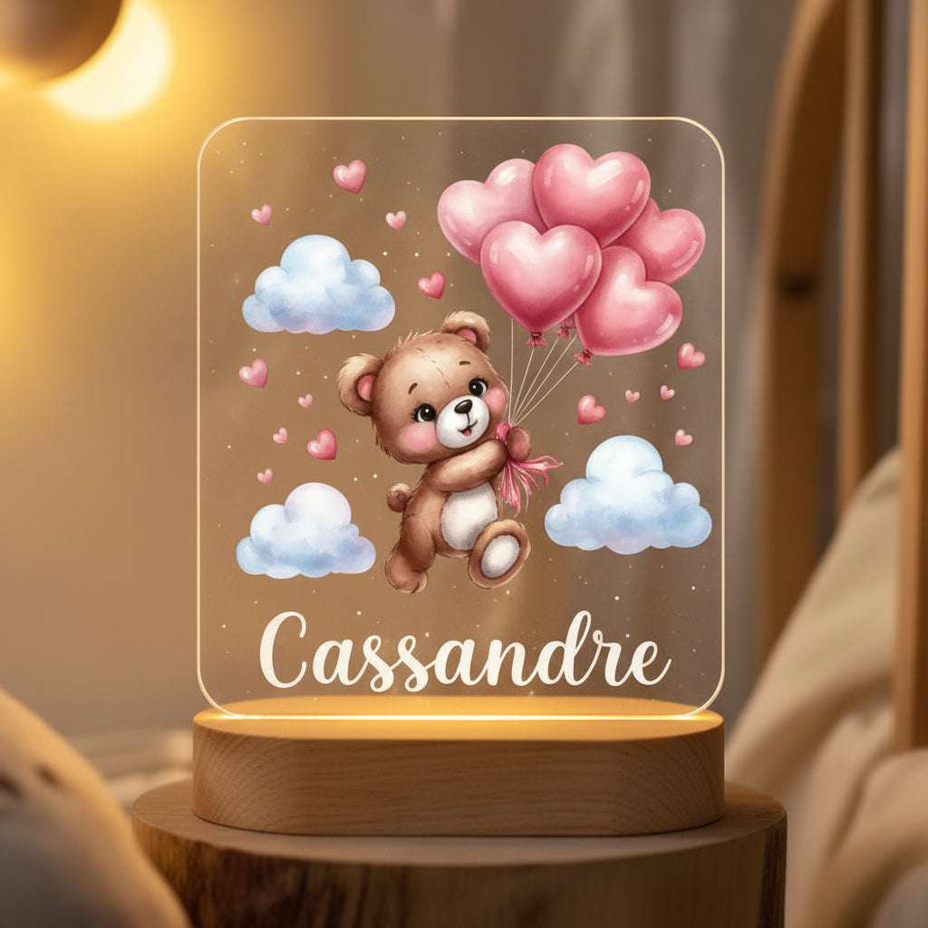 Veilleuse personnalisée pour bébé et enfant – Lampe prénom pour chambre de bébé, décoration de chambre de nouveau-né, cadeau lumineux pour la maison.