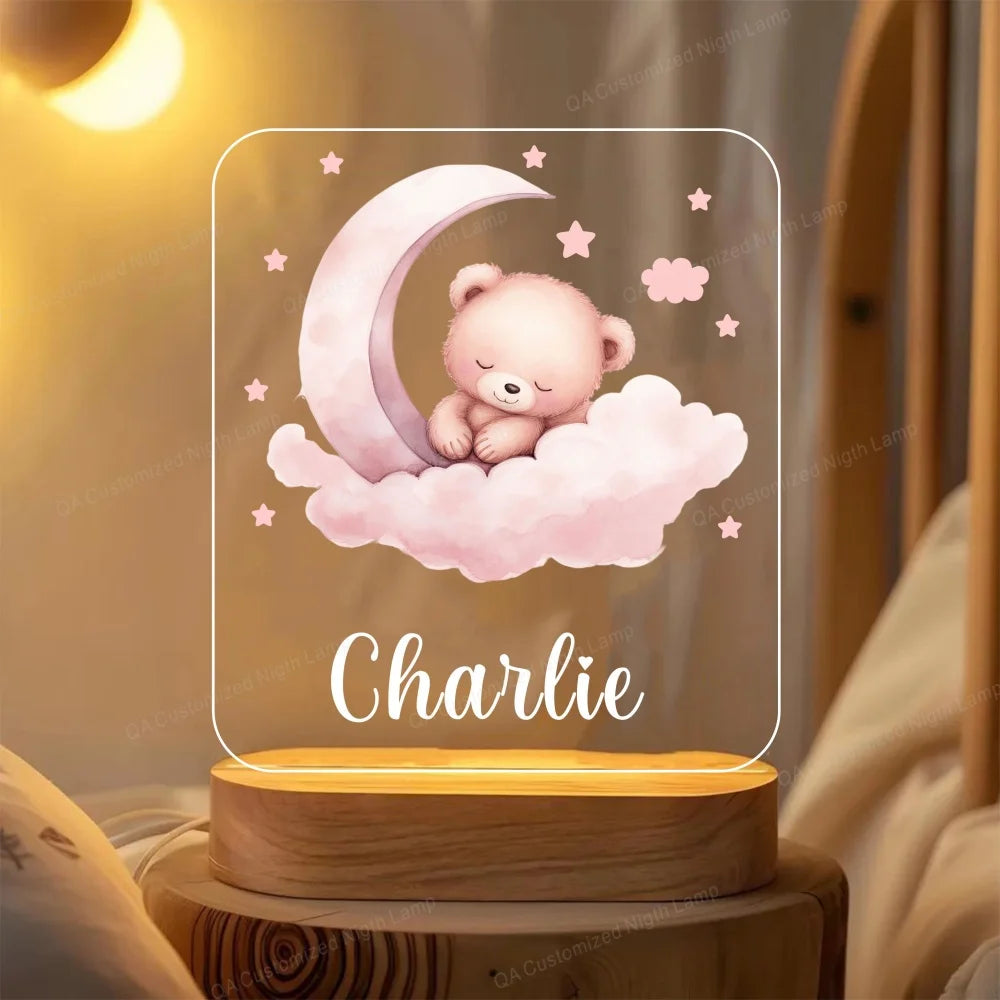 Veilleuse personnalisée pour bébé et enfant – Lampe prénom pour chambre de bébé, décoration de chambre de nouveau-né, cadeau lumineux pour la maison.