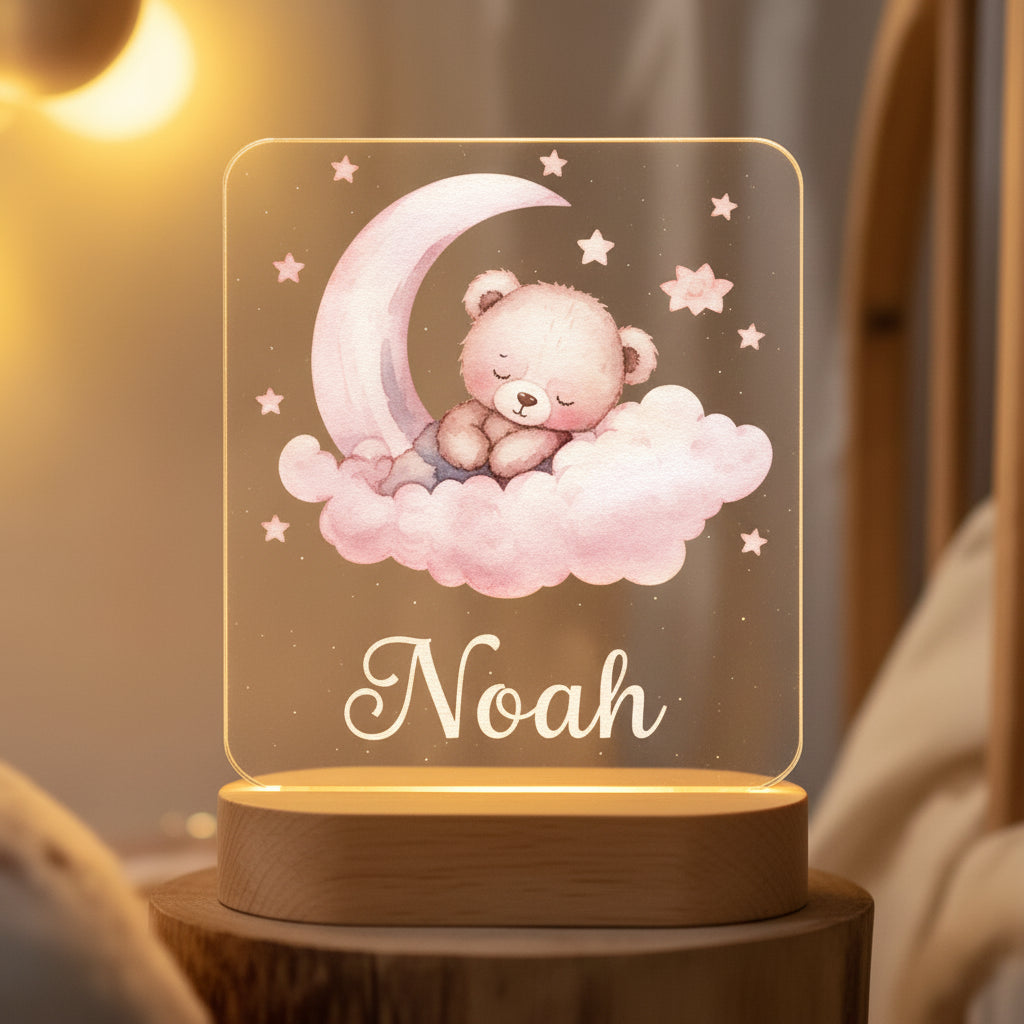 Veilleuse personnalisée pour bébé et enfant – Lampe prénom pour chambre de bébé, décoration de chambre de nouveau-né, cadeau lumineux pour la maison.