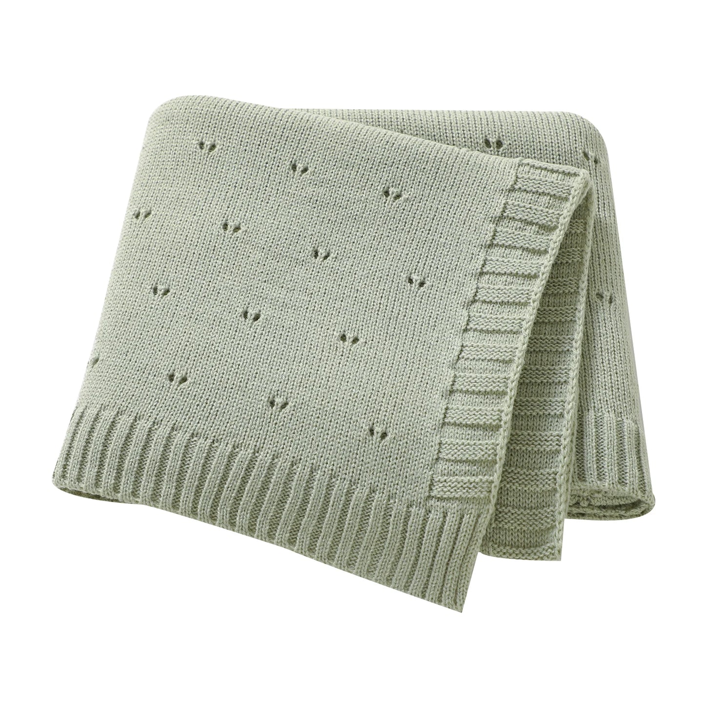 Plain Knitted Blanket for Newborn Baby Boy or Girl, 90 × 70 cm Bedding Quilt, Ultra Soft Stroller Swaddle Blanket, Checked Pattern, Warm Sleeping Bag.
