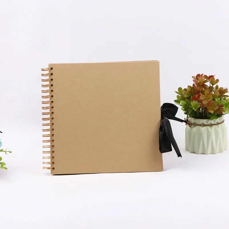 📔 Customizable Scrapbook Photo Album — 80 Black Pages, Kraft Cover, Ideal for Weddings & Births