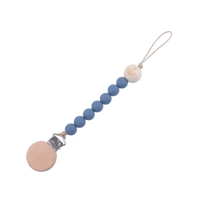 🌷 Personalized Soother Clip with Engraved Name — Silicone & Wood Clips, Baby Pacifier Holder, New Baby Gift