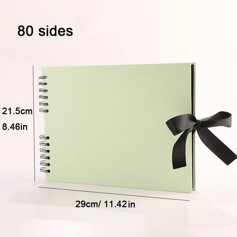 📔 Customizable Scrapbook Photo Album — 80 Black Pages, Kraft Cover, Ideal for Weddings & Births